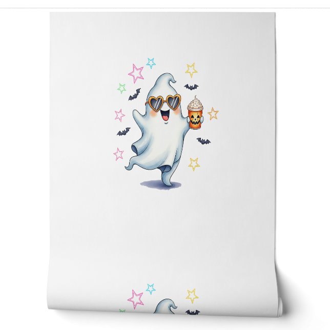 Cool Ghost Halloween Vibes Wallpaper (Unrolling)