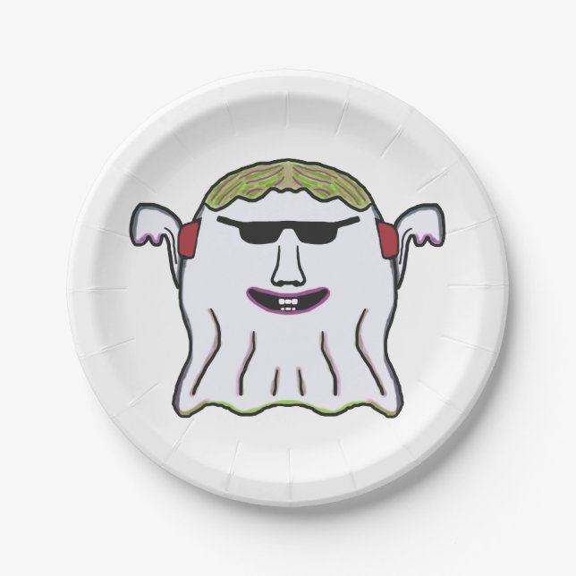 Cool Ghost Paper Plate (Front)
