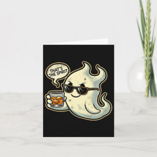 Cool Ghost Whiskey Pun Men Women Funny Halloween  Card