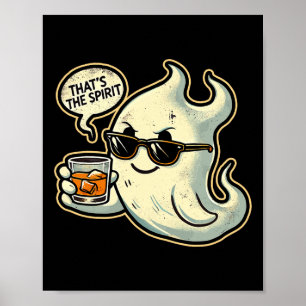 Cool Ghost Whiskey Pun Men Women Funny Halloween Poster