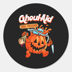 Cool Ghoul Aid Funny Ghoul Pumpkin Cute Meme Hallo Classic Round Sticker