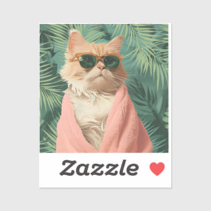 Cool Ginger Cat Vacation Vibes Aesthetic