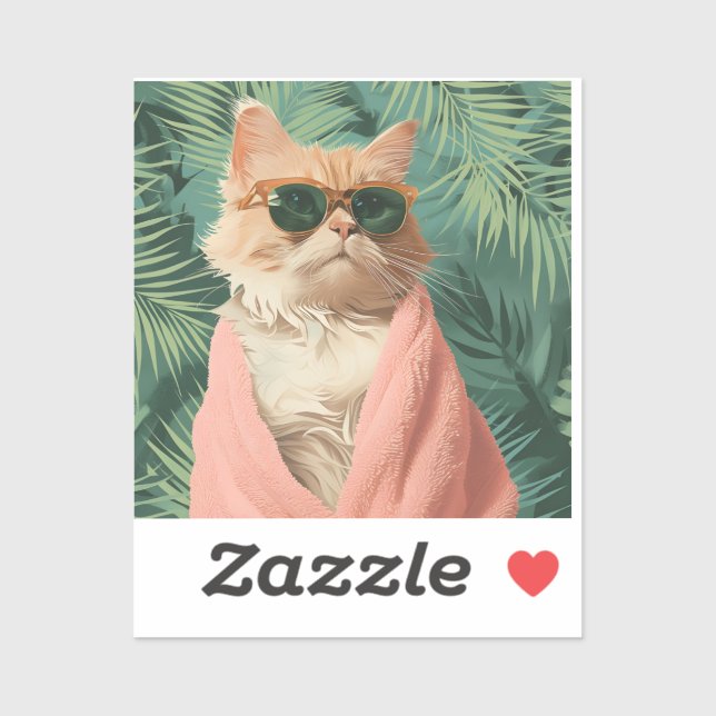 Cool Ginger Cat Vacation Vibes Aesthetic (Sheet)