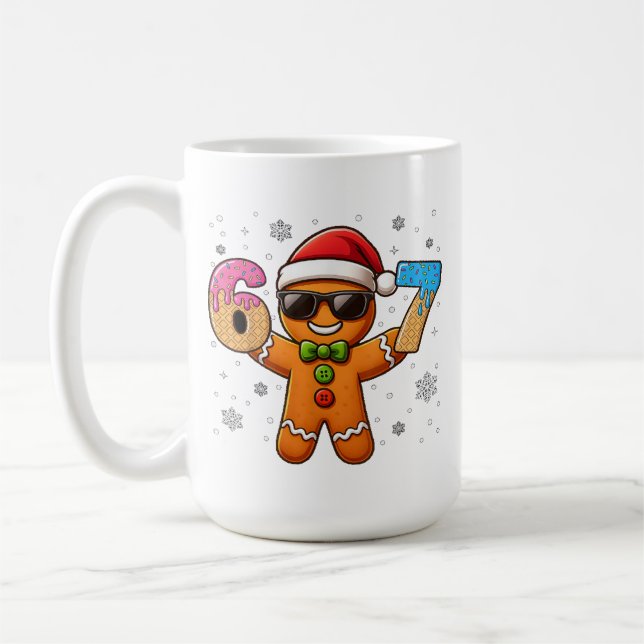Cool Gingerbread 67 — Holiday Ice‑Cream Numbers Coffee Mug (Left)