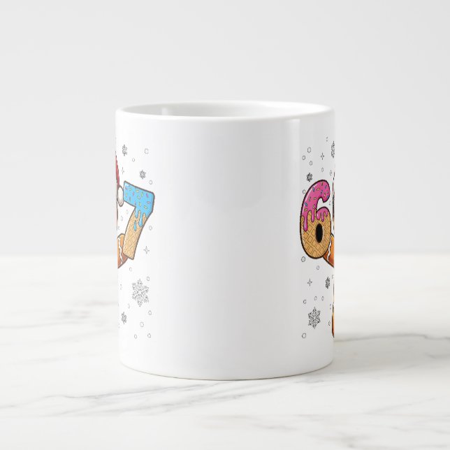 Cool Gingerbread 67 — Holiday Ice‑Cream Numbers Large Coffee Mug (Front)