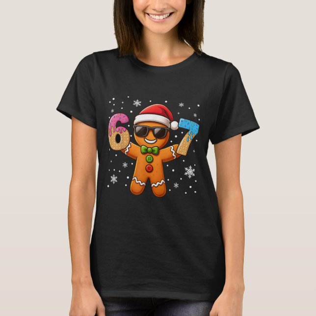 Cool Gingerbread 67 — Holiday Ice‑Cream Numbers T-Shirt (Front)