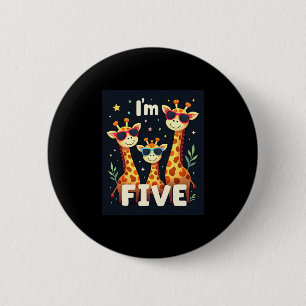 Cool Giraffe 5th Birthday Party 5 Year Old Toddler 6 Cm Round Badge