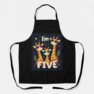 Cool Giraffe 5th Birthday Party 5 Year Old Toddler Apron