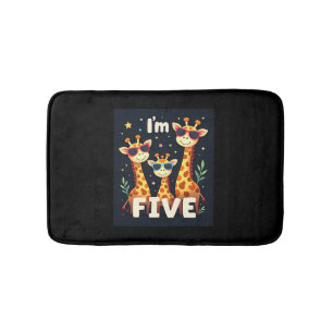 Cool Giraffe 5th Birthday Party 5 Year Old Toddler Bath Mat