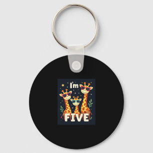 Cool Giraffe 5th Birthday Party 5 Year Old Toddler Key Ring
