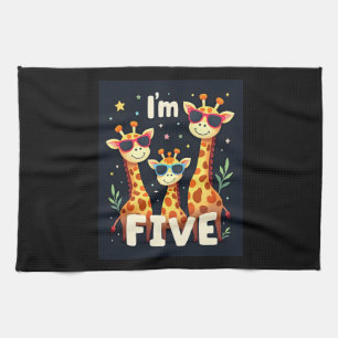 Cool Giraffe 5th Birthday Party 5 Year Old Toddler Tea Towel