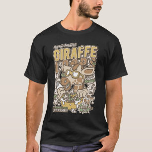 Cool Giraffe Breakfast Crunch Loops Comedy T-Shirt