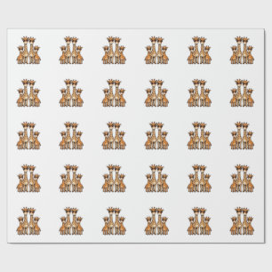Cool Giraffe Family Sunglasses Vintage Engraving T Wrapping Paper