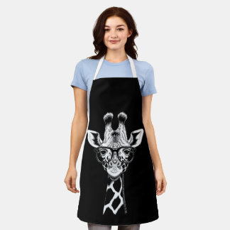Cool Giraffe Graphic Casual Summer Funny Cute Anim Apron
