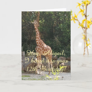 Cool Giraffe, Happy 12th Birthday, card
