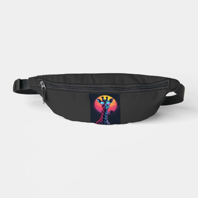 Cool Giraffe In Sunglasses Under Sunset Long Sleev Bum Bags (Front)