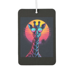 Cool Giraffe In Sunglasses Under Sunset Long Sleev Car Air Freshener