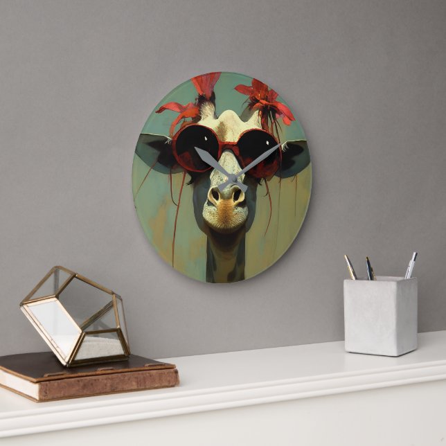 Cool Giraffe Large Clock (Office)