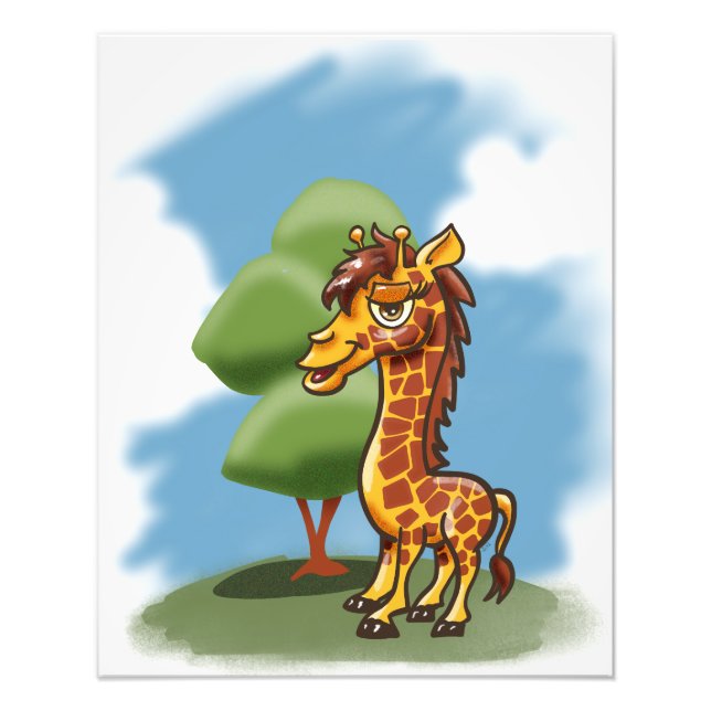 Cool Giraffe Photo Print (Front)