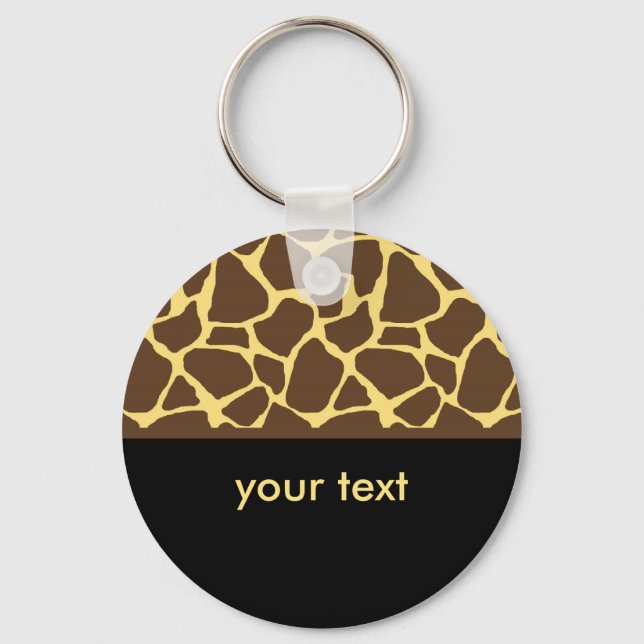 Cool Giraffe Print Key Ring (Front)