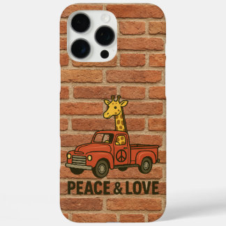 Cool Giraffe Riding a Peace Truck iPhone 16 Pro Max Case