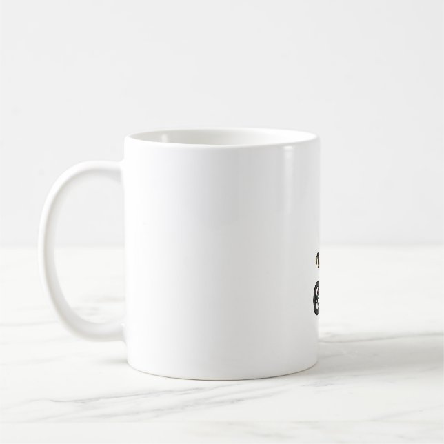 Cool Giraffe Riding Bicycle  Coffee Mug (Left)
