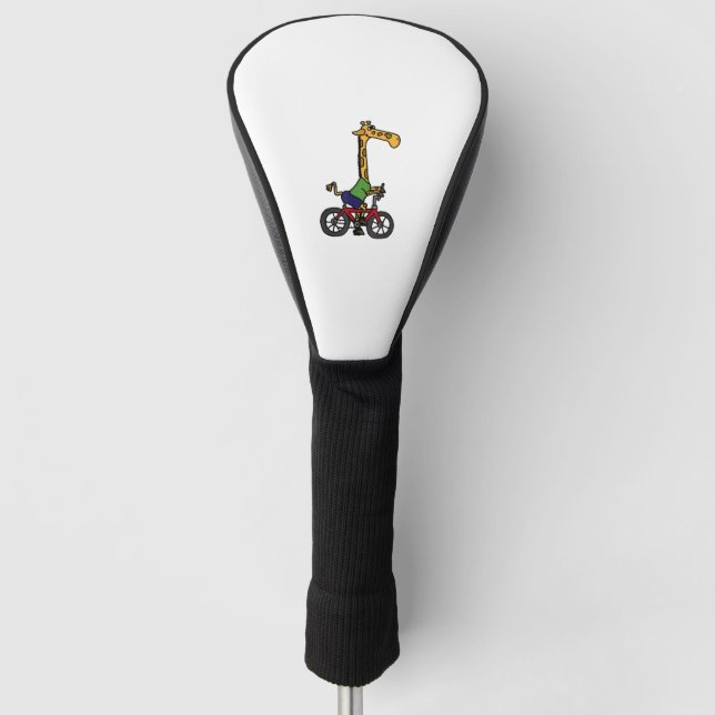 Cool Giraffe Riding Bicycle  Golf Head Cover (Front)