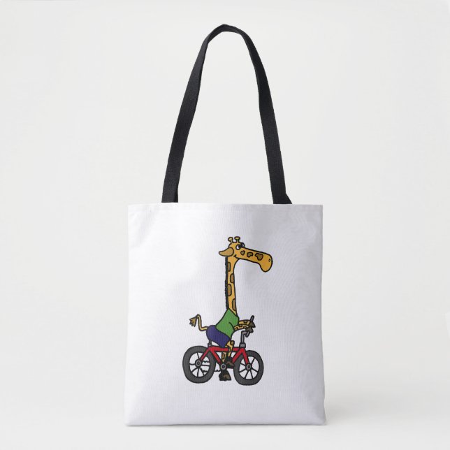 Cool Giraffe Riding Bicycle  Tote Bag (Front)