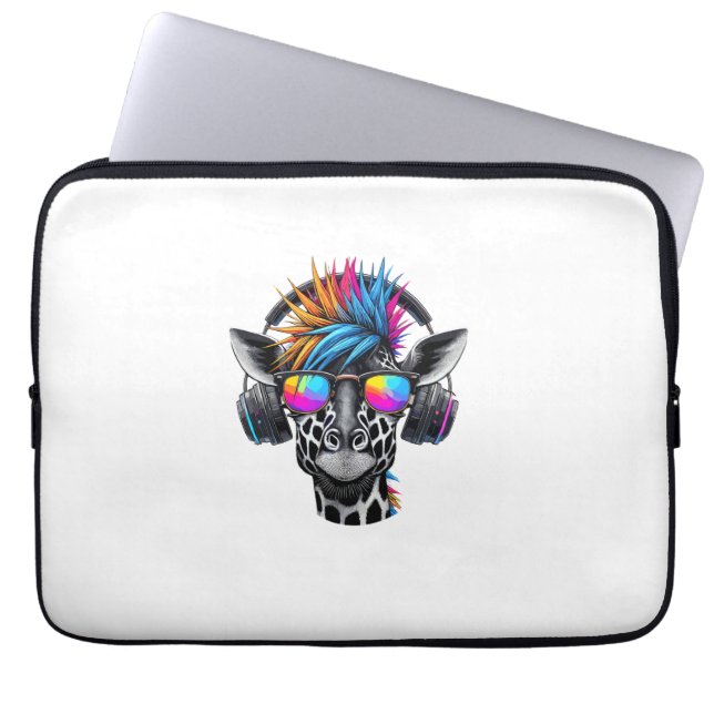 Cool Giraffe Sunglasses Headphones Giraffes   Laptop Sleeve (Front)