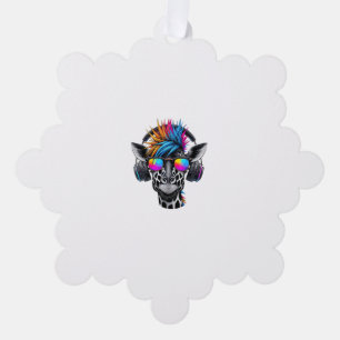 Cool Giraffe Sunglasses Headphones Giraffes Tree Decoration Card