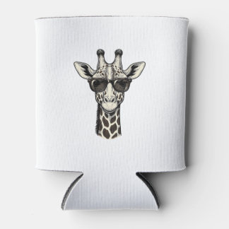 Cool Giraffe Sunglasses Vintage Engraving Shirt_1 Can Cooler