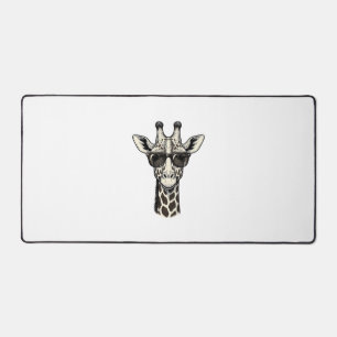 Cool Giraffe Sunglasses Vintage Engraving Shirt_1 Desk Mat