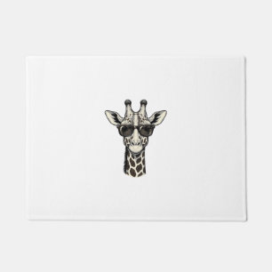 Cool Giraffe Sunglasses Vintage Engraving Shirt_1 Doormat