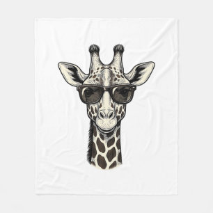 Cool Giraffe Sunglasses Vintage Engraving Shirt_1 Fleece Blanket