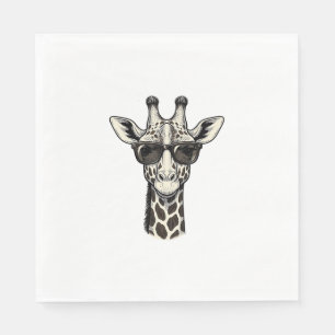 Cool Giraffe Sunglasses Vintage Engraving Shirt_1 Napkin