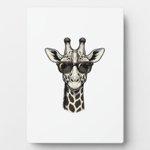 Cool Giraffe Sunglasses Vintage Engraving Shirt_1 Plaque