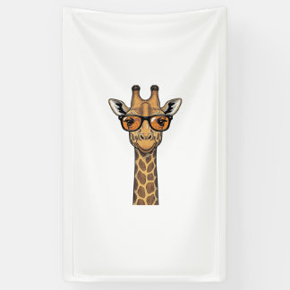 Cool Giraffe Sunglasses Vintage Engraving Shirt De Banner