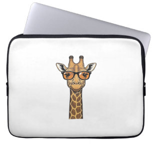 Cool Giraffe Sunglasses Vintage Engraving Shirt De Laptop Sleeve