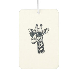 Cool Giraffe Sunglasses Vintage Engraving T-Shirt_ Car Air Freshener