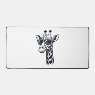 Cool Giraffe Sunglasses Vintage Engraving T-Shirt_ Desk Mat