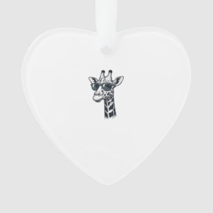 Cool Giraffe Sunglasses Vintage Engraving T-Shirt_ Ornament