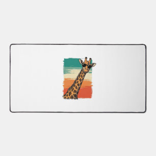Cool Giraffe Sunglasses Vintage Sunset Shirt_1 Desk Mat
