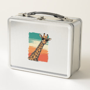 Cool Giraffe Sunglasses Vintage Sunset Shirt_1 Metal Lunch Box