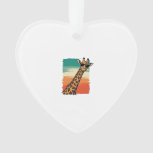Cool Giraffe Sunglasses Vintage Sunset Shirt_1 Ornament