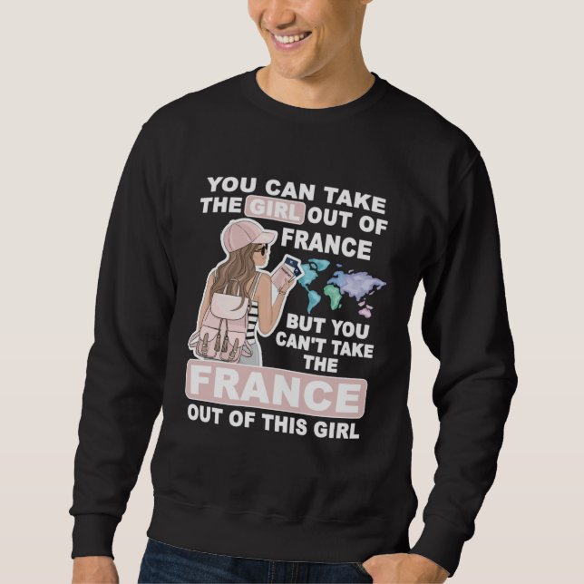 Cool Girl from France  Proud France Girl Sweatshirt (Front)