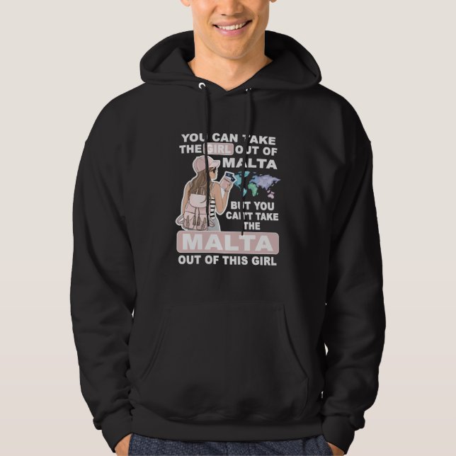 Cool Girl from Malta  Proud Malta Girl Hoodie (Front)