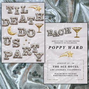 Cool Girl Glam Glitter Metallic Disco Bachelorette Invitation