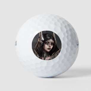 Cool Girl Goth Warrior Golf Balls