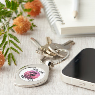 Cool girl hockey team key ring