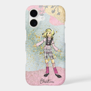 Cool Girl With Blonde Hair Gold Name